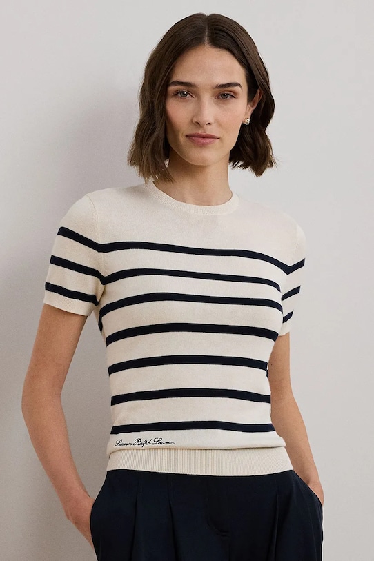 Tričko Lauren Ralph Lauren slim béžová 200961688