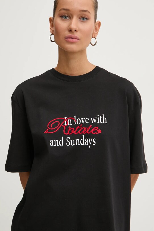 Rotate tricou din bumbac negru 113421100
