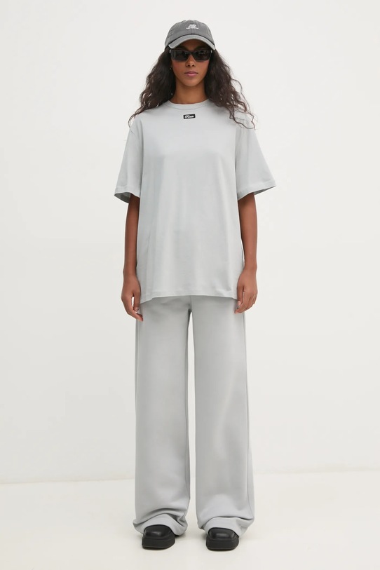 Rotate t-shirt bawełniany 1137242387 szary SS25