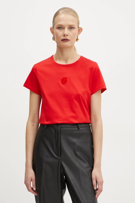 BOSS t-shirt bawełniany regular czerwony 50534800