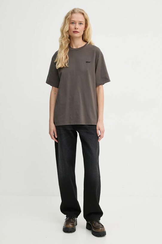 Won Hundred tricou din bumbac 3416.12063 maro SS25