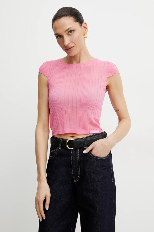 Pinko t-shirt pozostałe różowy 104773.A1ND