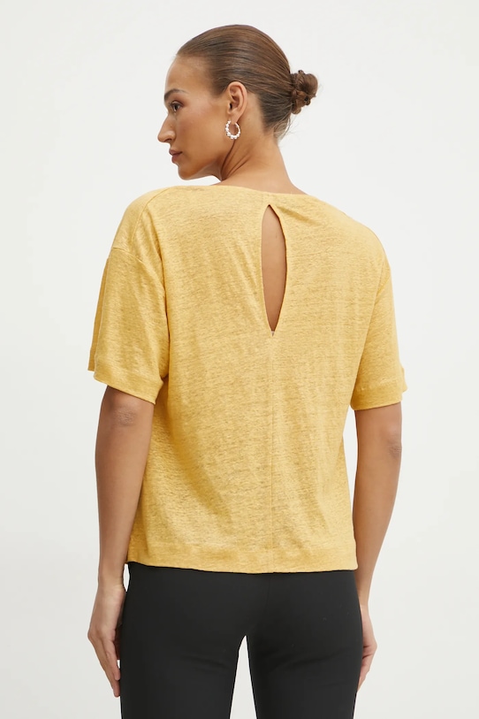 Abbigliamento Pinko maglietta in lino 104952.A2GA giallo
