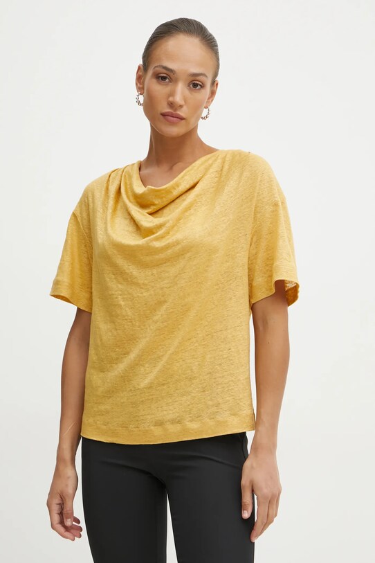 Льняная футболка Pinko жёлтый 104952.A2GA