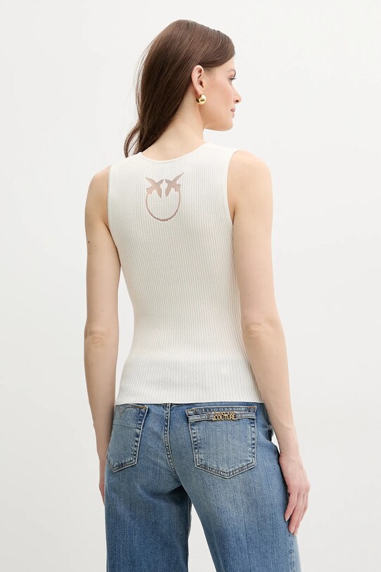Pinko top jedwabny 104808.A1KW beżowy SS25