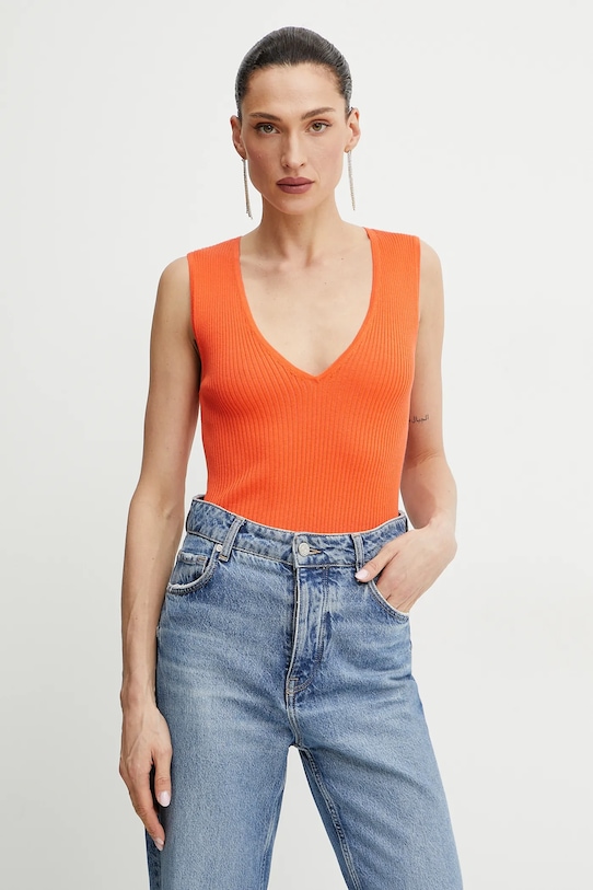 Odzież Pinko top jedwabny 104808.A1KW pomarańczowy