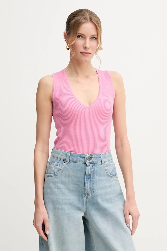 Pinko top de mătase imprimeu roz 104808.A1KW