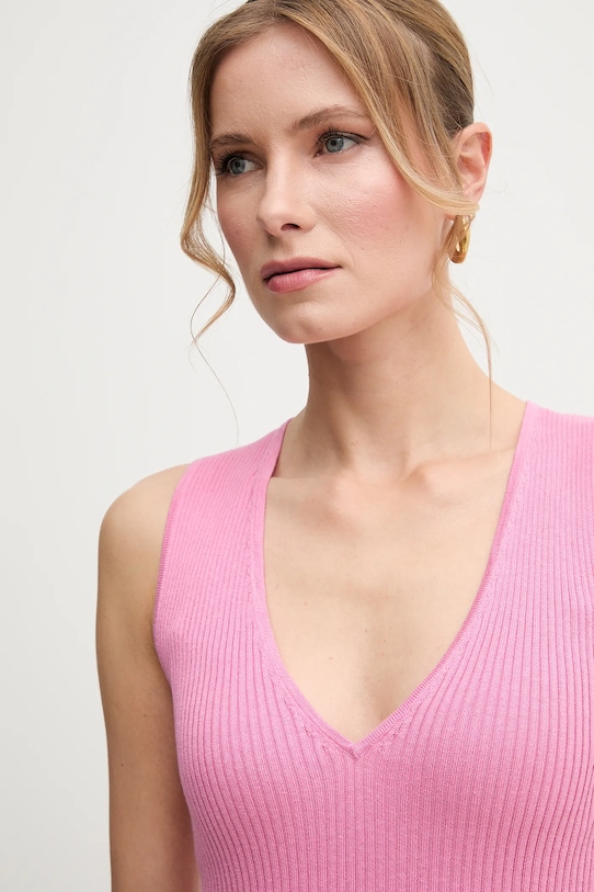 Pinko top de mătase roz 104808.A1KW