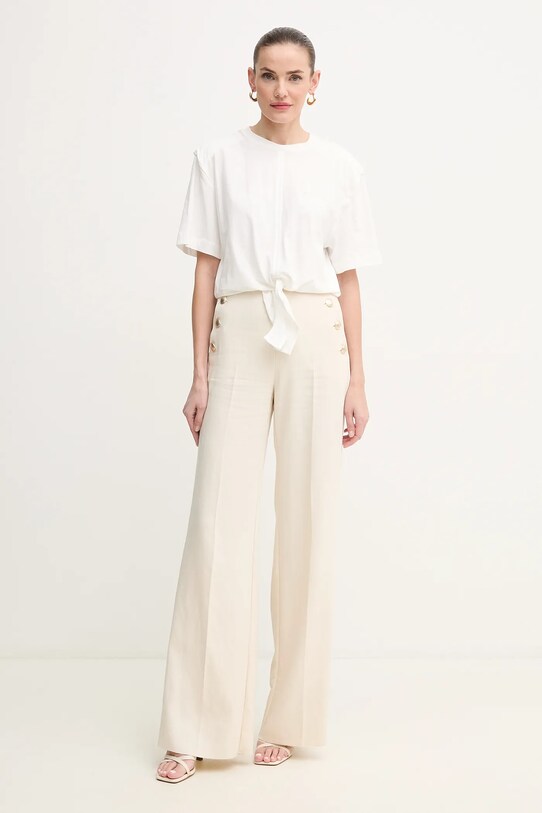Хлопковая футболка Pinko 105015.A2ID белый SS25