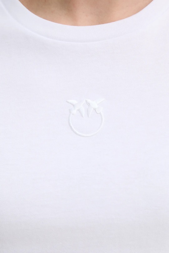 Βαμβακερό μπλουζάκι Pinko 100355.A2HN λευκό
