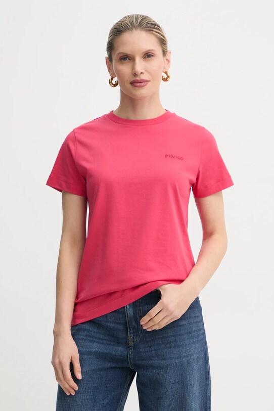 Pinko t-shirt bawełniany bawełna czerwony 101752.A2HN