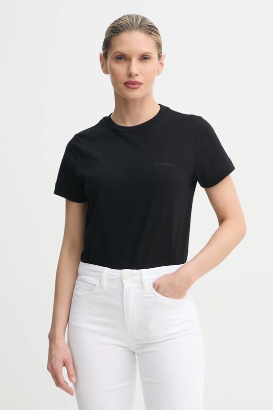 Pinko t-shirt bawełniany bawełna czarny 101752.A2HN