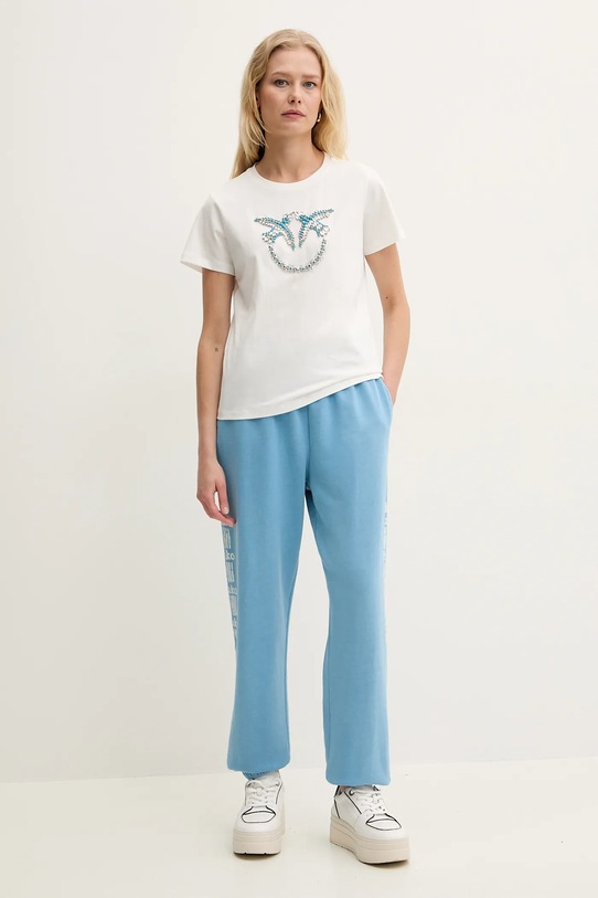 Bavlněné tričko Pinko 100535.A2G7 bílá AA00