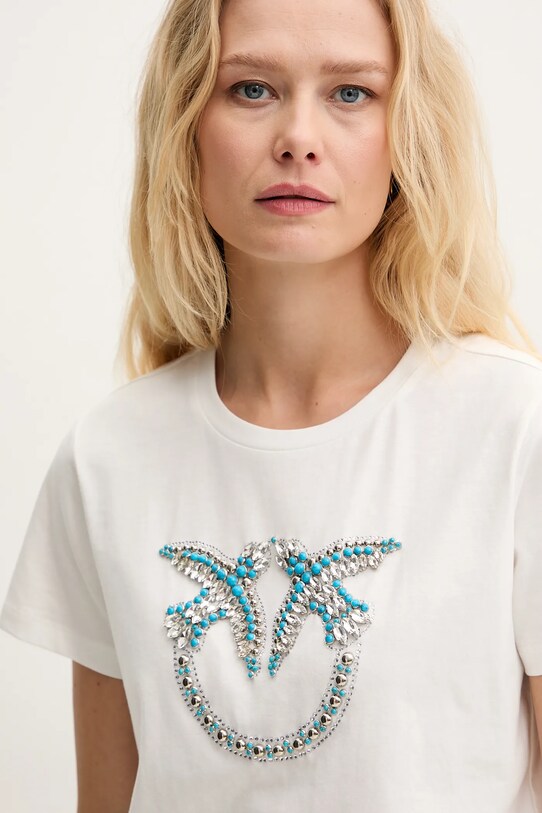 Bavlněné tričko Pinko bílá 100535.A2G7