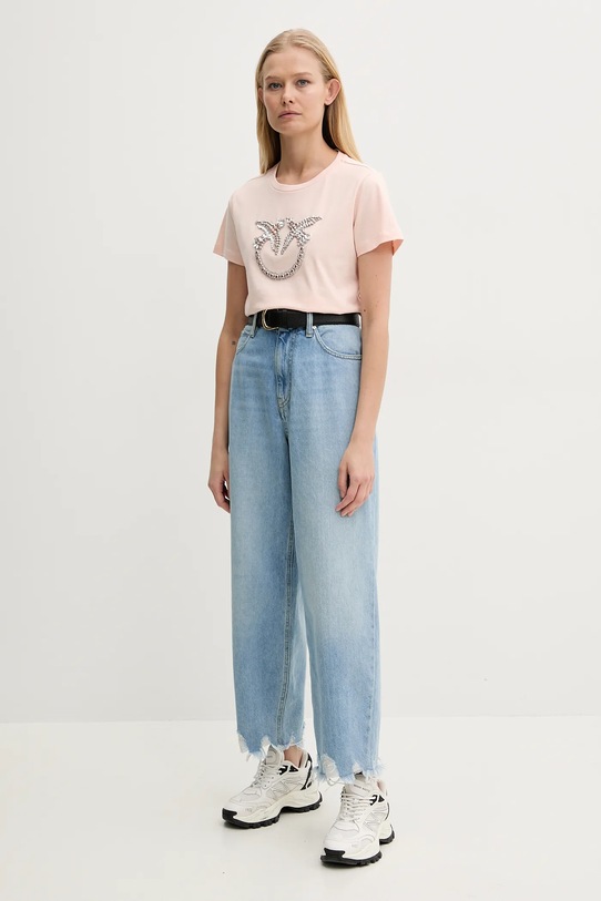 Βαμβακερό μπλουζάκι Pinko 100535.A2G7 μπεζ AA00