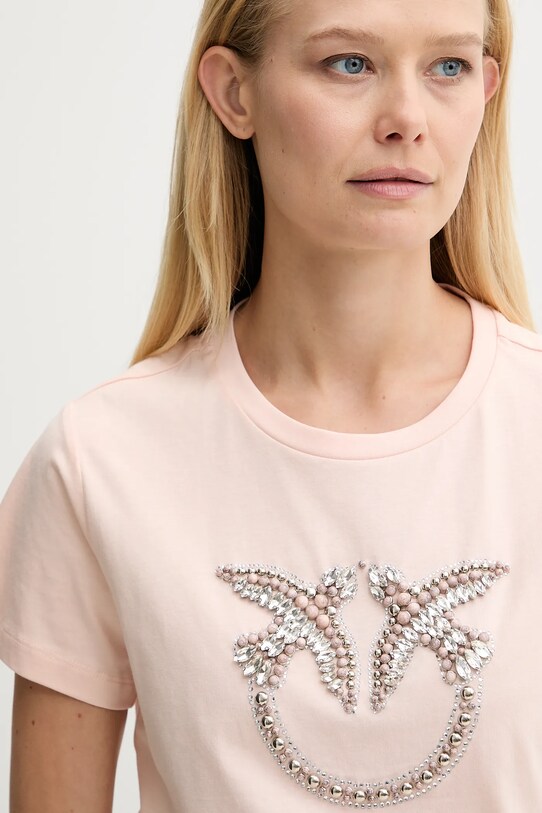 Хлопковая футболка Pinko бежевый 100535.A2G7