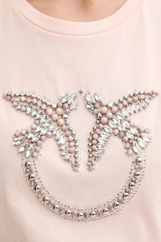 Βαμβακερό μπλουζάκι Pinko 100535.A2G7 μπεζ