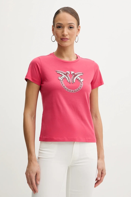 Βαμβακερό μπλουζάκι Pinko βαμβάκι ροζ 100535.A2G7