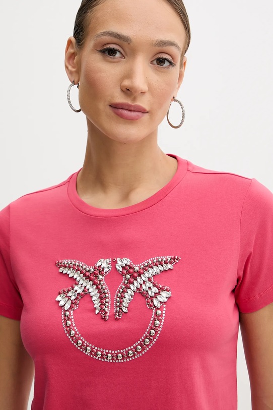 Βαμβακερό μπλουζάκι Pinko ροζ 100535.A2G7