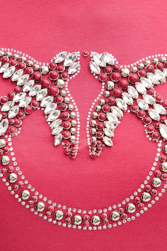 Βαμβακερό μπλουζάκι Pinko 100535.A2G7 ροζ