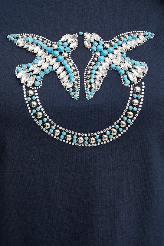 Pamučna majica Pinko 100535.A2G7 mornarsko plava