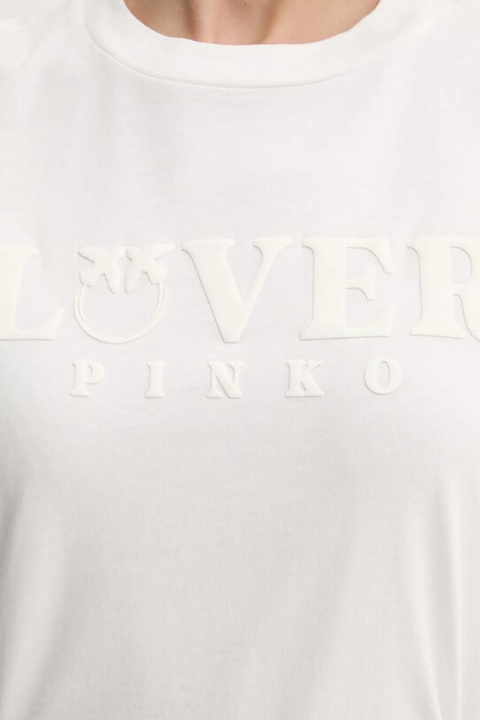 Bavlněné tričko Pinko 104603.A2D1 bílá