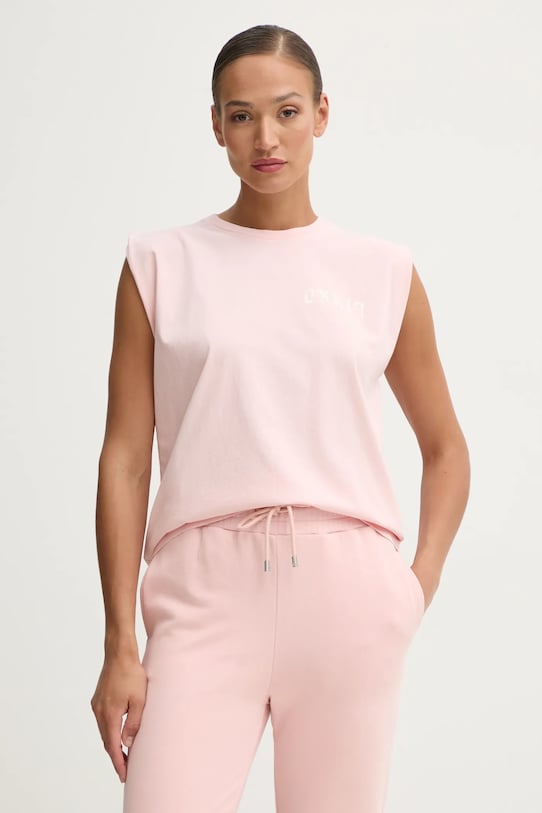 Pinko top din bumbac print roz 104268.A2C0