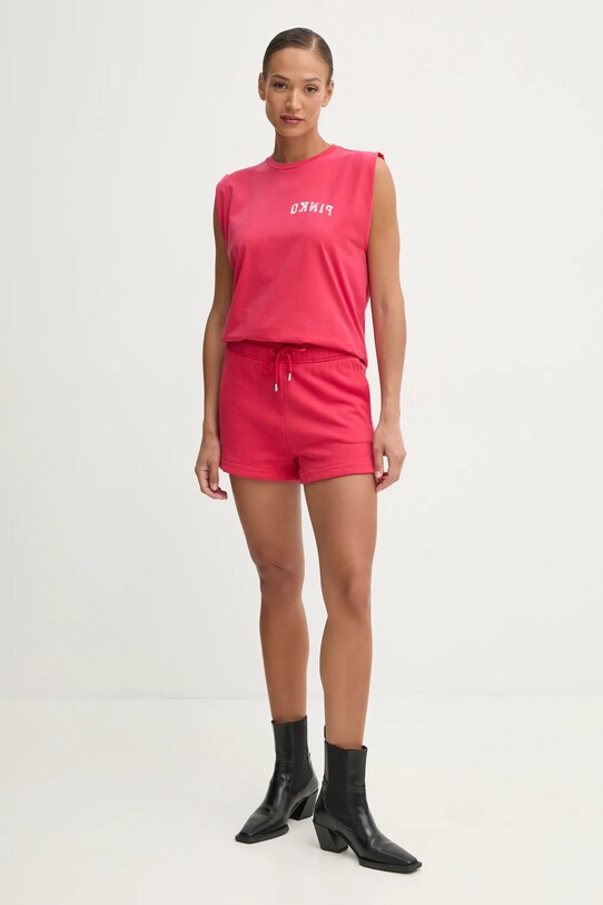 Pinko top bawełniany 104268.A2C0 czerwony SS25