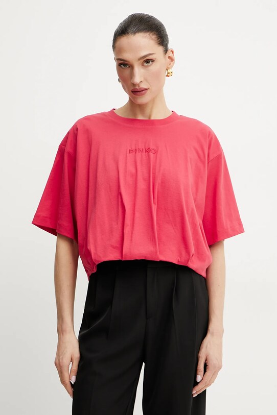Pinko t-shirt bawełniany bawełna czerwony 104257.A2F8