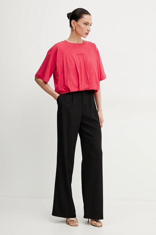 Pinko t-shirt bawełniany 104257.A2F8 czerwony SS25