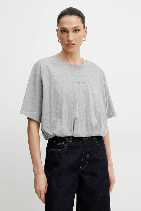 Pinko t-shirt bawełniany bawełna szary 104257.A2F8
