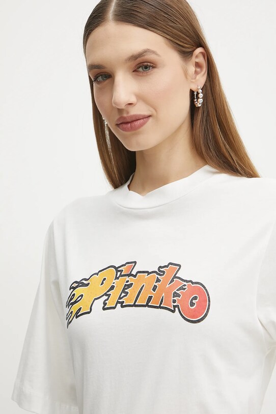Памучна тениска Pinko бял 104604.A2D9