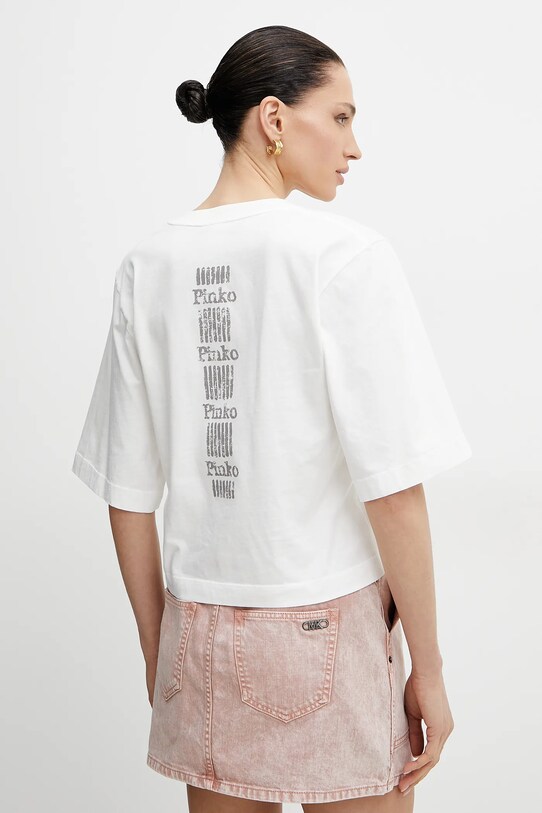 Odzież Pinko t-shirt bawełniany 104606.A2D0 biały