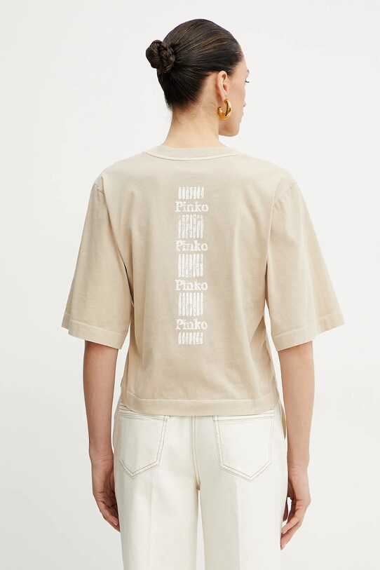 Odzież Pinko t-shirt bawełniany 104606.A2D0 beżowy