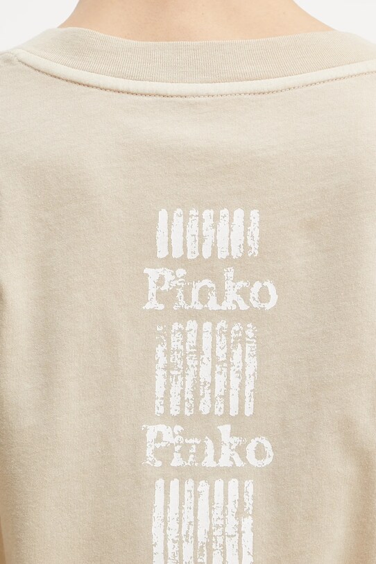 Pinko t-shirt bawełniany 104606.A2D0 beżowy