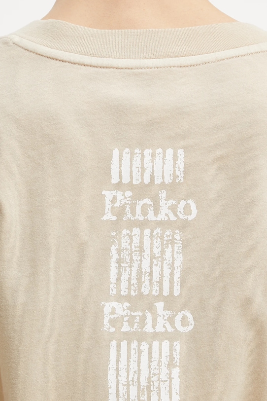 Bavlnené tričko Pinko 104606.A2D0 béžová