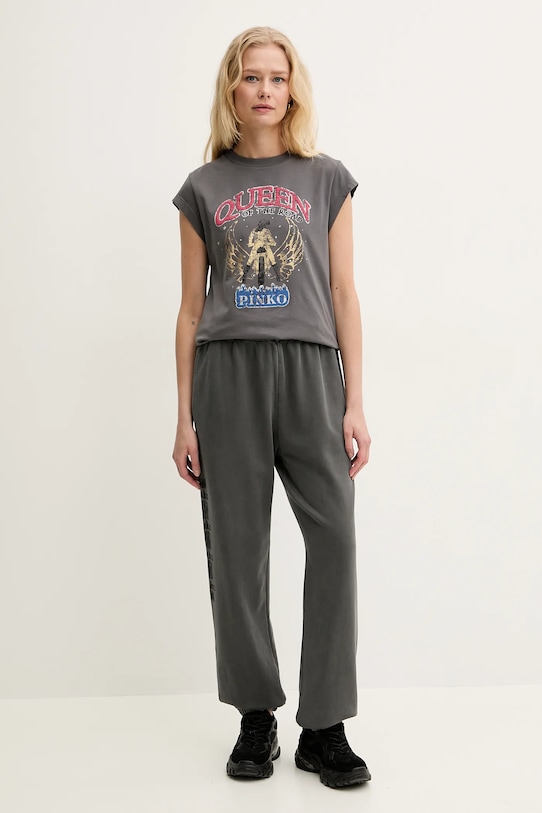 Bavlnené tričko Pinko 104603.A2DA sivá AA00