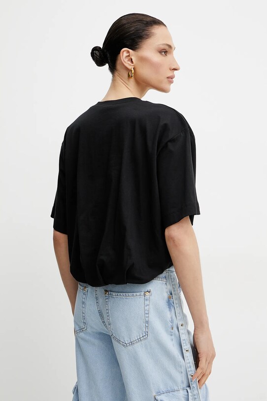 Ρούχα Βαμβακερό μπλουζάκι Pinko 104257.A2D2 μαύρο