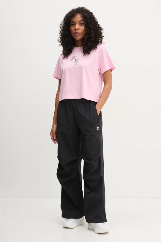 adidas tricou din bumbac W T ILLU LF CRP JM0459 roz SS25