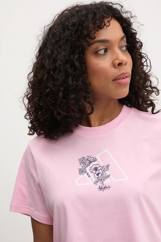 adidas tricou din bumbac W T ILLU LF CRP roz JM0459