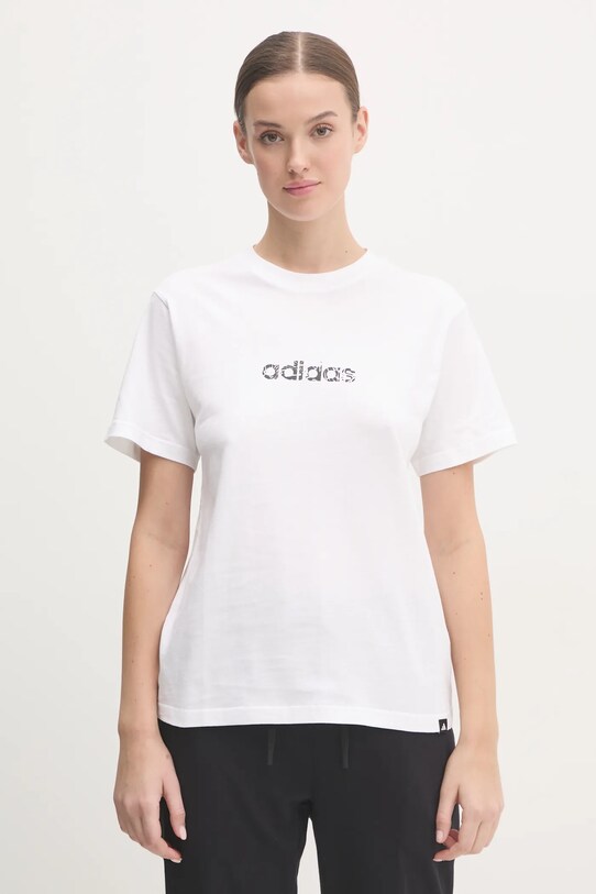 Хлопковая футболка adidas Camo хлопок бежевый JN1400