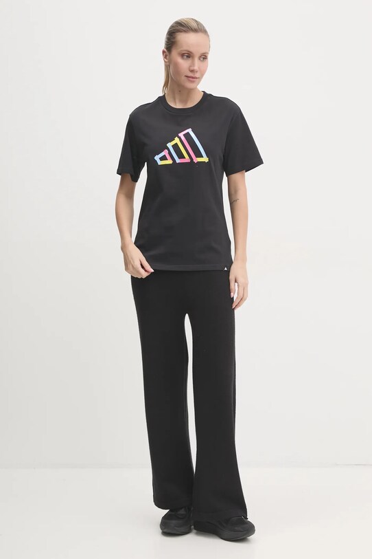 adidas tricou din bumbac W T FILL TEE JN9087 negru SS25