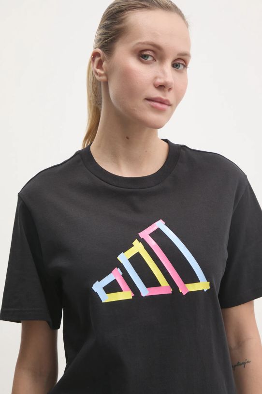 Бавовняна футболка adidas W T FILL TEE чорний JN9087