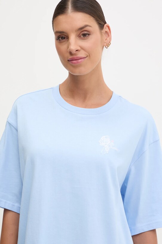 Бавовняна футболка adidas W C PHOTO TEE блакитний JN9090