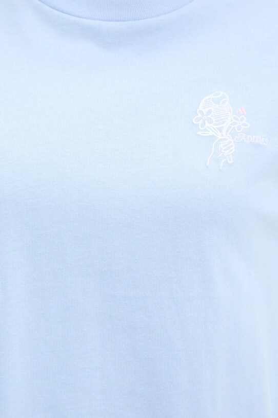 Бавовняна футболка adidas W C PHOTO TEE JN9090 блакитний