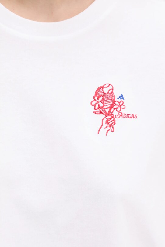 Хлопковая футболка adidas W C PHOTO TEE JN9091 бежевый