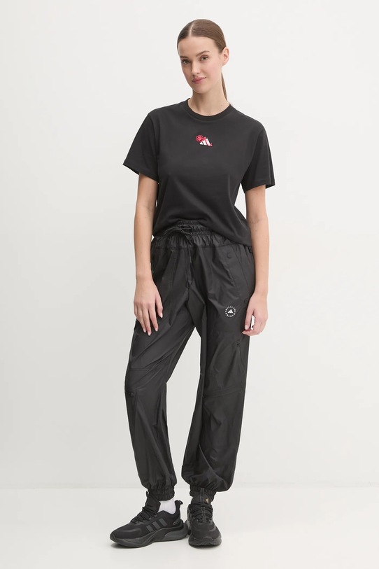 Хлопковая футболка adidas W L MINI TEE JN8224 чёрный SS25