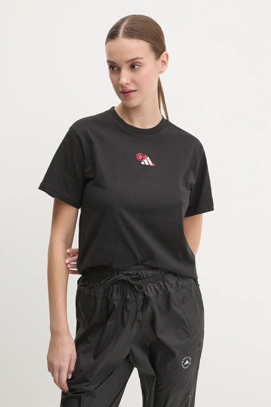 Хлопковая футболка adidas W L MINI TEE чёрный JN8224