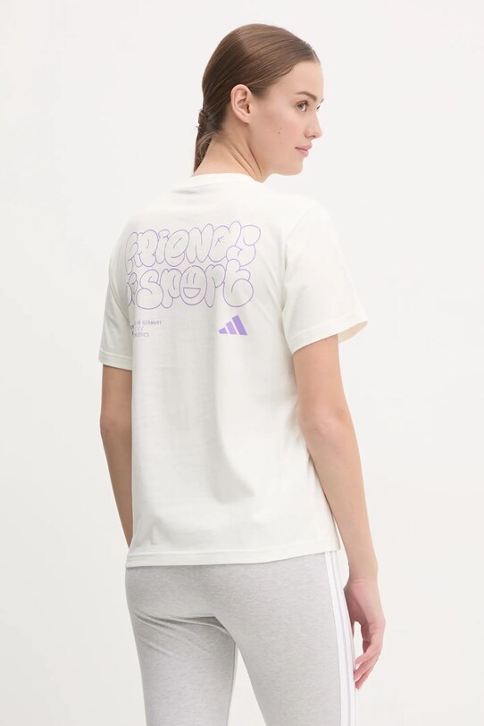 Odzież adidas t-shirt bawełniany W L VERB TEE JN9072 beżowy