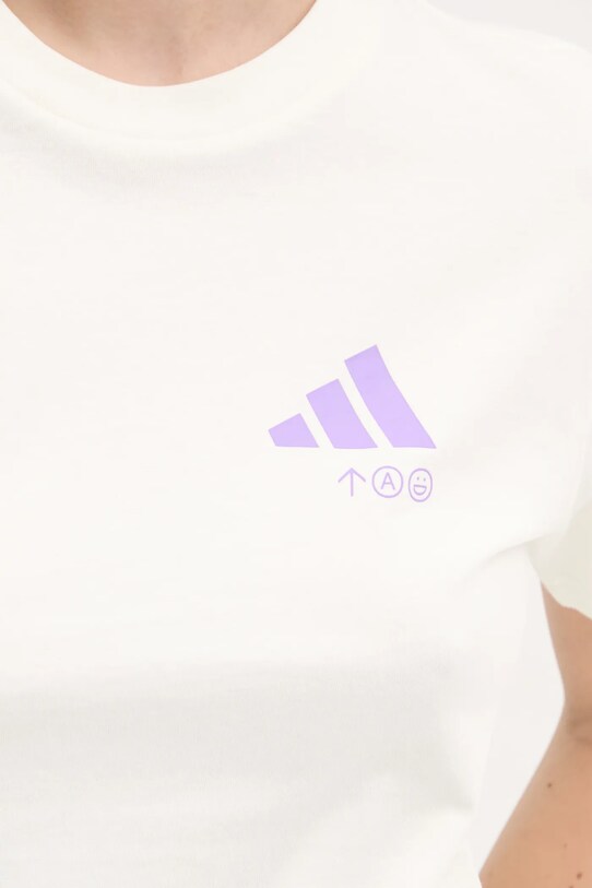 adidas t-shirt bawełniany W L VERB TEE JN9072 beżowy